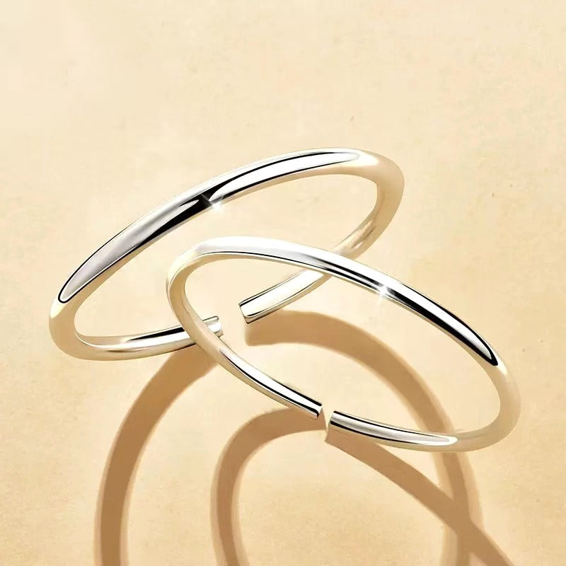 Polished Silver Open Bangle