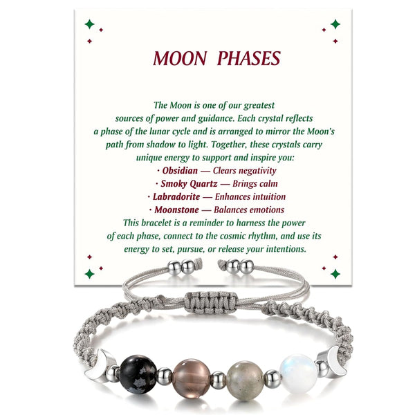 Moon Phase Crystal & Moonstone Bracelet