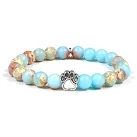 Natural Stone Paw Charm Bracelet