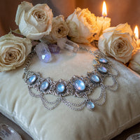 Moonstone Floral Choker Necklace