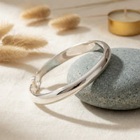 Polished Silver Open Bangle