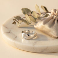 Secret Rose Engraved Signet Ring