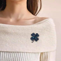 Crystal Four-Leaf Clover Brooch
