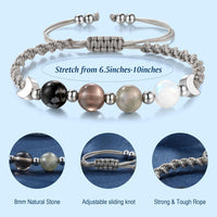 Moon Phase Crystal & Moonstone Bracelet