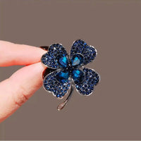 Crystal Four-Leaf Clover Brooch
