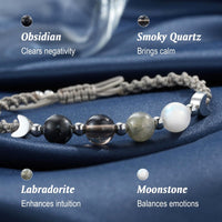 Moon Phase Crystal & Moonstone Bracelet
