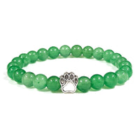 Natural Stone Paw Charm Bracelet