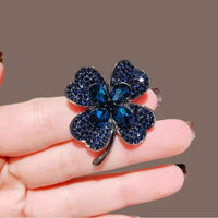Crystal Four-Leaf Clover Brooch