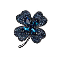 Crystal Four-Leaf Clover Brooch