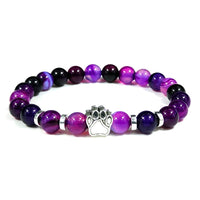 Natural Stone Paw Charm Bracelet