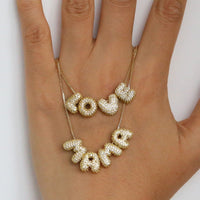 18K Gold Initial Letter Pendant Necklace