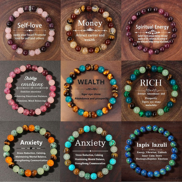 Natural Crystal Healing Stone Bracelet