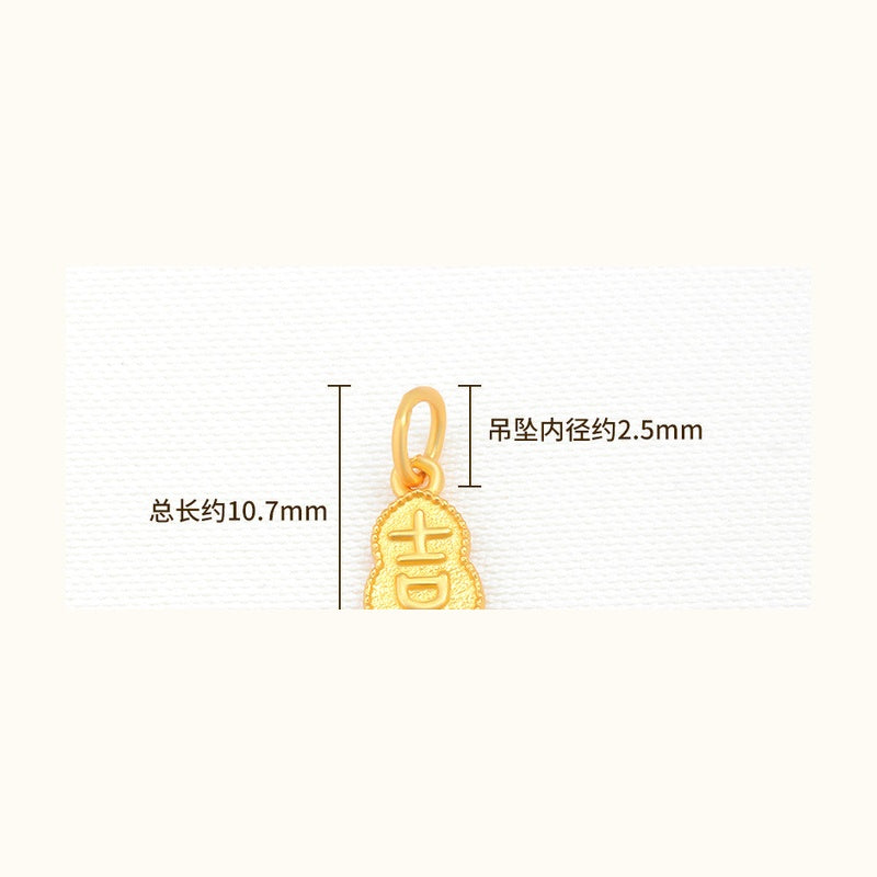 Lucky Gourd Charm Pendant with Auspicious Detail