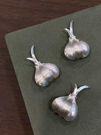 White Freshwater Baroque Pearl Garlic Brooch, Pendant（one of a kind piece in the world）