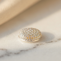 S925 Silver Micro-Pave CZ Mini Disc Charm Pendant - Detail
