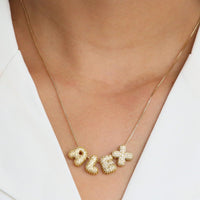 18K Gold Initial Letter Pendant Necklace