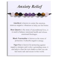 Amethyst Crystal Beaded Wax Cord Bracelet