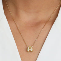 18K Gold Initial Letter Pendant Necklace