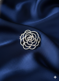 Silver/Gold/Rose gold diamond camellia brooch Pendant