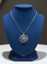 Silver/Gold/Rose gold diamond camellia brooch Pendant