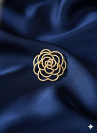Silver/Gold/Rose gold diamond camellia brooch Pendant