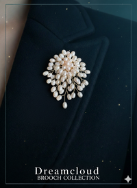 White Freshwater Pearl Flower Brooch Pendant