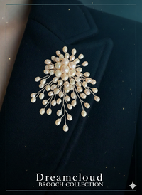 White Freshwater Pearl Silver/Gold Wire Brooch Pendant