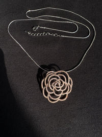 Silver/Gold/Rose gold diamond camellia brooch Pendant