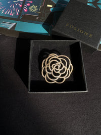 Silver/Gold/Rose gold diamond camellia brooch Pendant