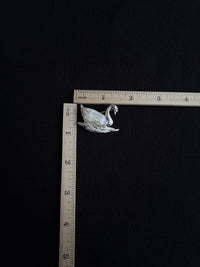White Baroque Pearl Sri Lankan Sapphire Swan Brooch, Pendant