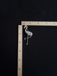 White Baroque Pearl Sri Lankan Sapphire Flamingo Brooch, Pendant