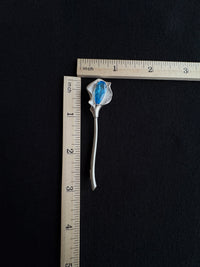 Natural London Blue Topaz Calla Brooch Pendant