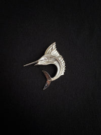 Sri Lankan Sapphire Sailfish Brooch, Pendant