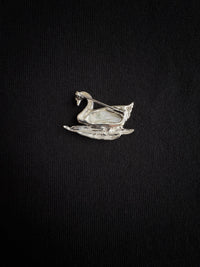 White Baroque Pearl Sri Lankan Sapphire Swan Brooch, Pendant