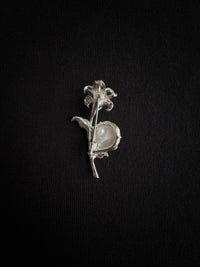 White Baroque Pearl Lily Flower Brooch, Pendant