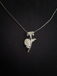 White Baroque Pearl Lily Flower Brooch, Pendant