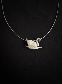 White Baroque Pearl Sri Lankan Sapphire Swan Brooch, Pendant