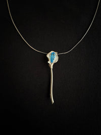 Natural London Blue Topaz Calla Brooch Pendant