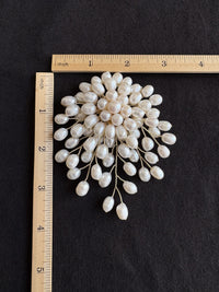 White Freshwater Pearl Flower Brooch Pendant