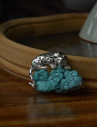 Natural Turquoise Mozambique Ruby Leopard Brooch, Pendant.a one-of-a-kind piece in the world