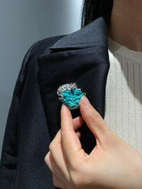 Natural Turquoise Mozambique Ruby Leopard Brooch, Pendant.a one-of-a-kind piece in the world