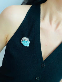 Natural Turquoise Mozambique Ruby Leopard Brooch, Pendant.a one-of-a-kind piece in the world