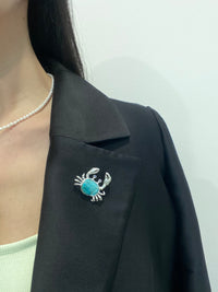 Natural Turquoise Mozambique Ruby/Sri Lankan Sapphire Crab Brooch, Pendant（one of a kind piece in the world）