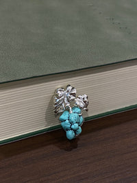 Natural Turquoise Sri Lankan Sapphire Grape Brooch, Pendant（one of a kind piece in the world）