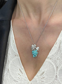 Natural Turquoise Sri Lankan Sapphire Grape Brooch, Pendant（one of a kind piece in the world）