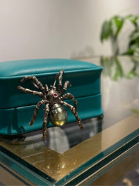 Black Seawater Pearl Spider Brooch, Pendant（one of a kind piece in the world）