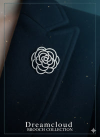 Silver/Gold/Rose gold diamond camellia brooch Pendant