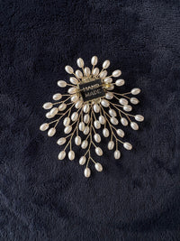 White Artificial Pearl Flower Brooch