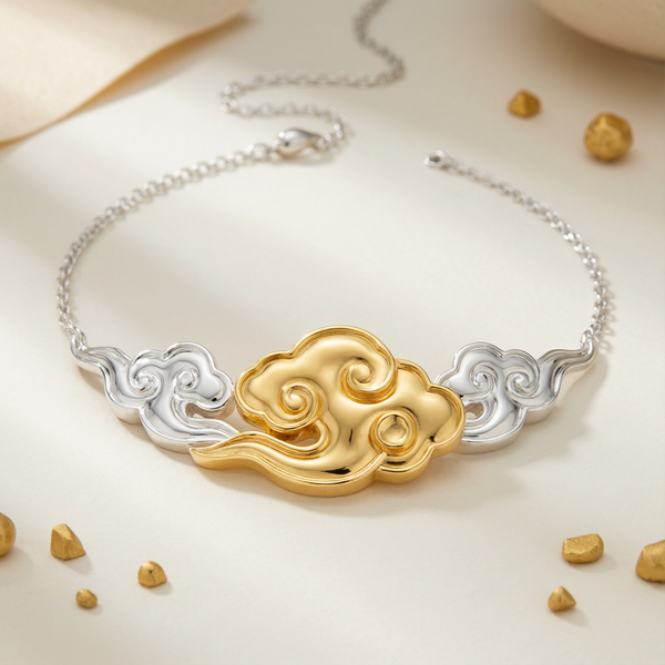 Auspicious Cloud Collar Necklace - Celestial Xiangyun Motif
