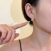 Celestial Cross & Star Zirconia Hoop Earrings